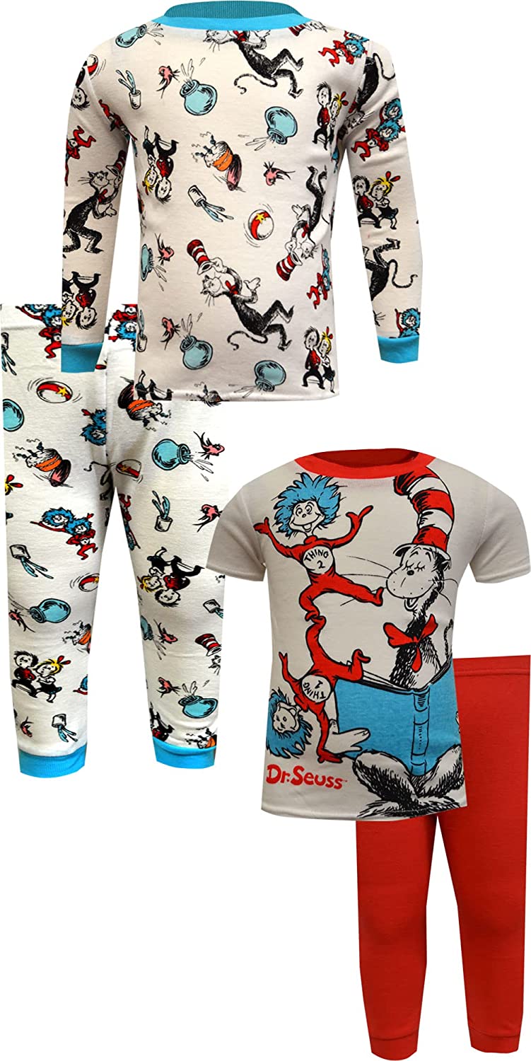 Dr. Seuss Boys' Cat in The Hat Toddler 4 Piece Pajamas size 2T