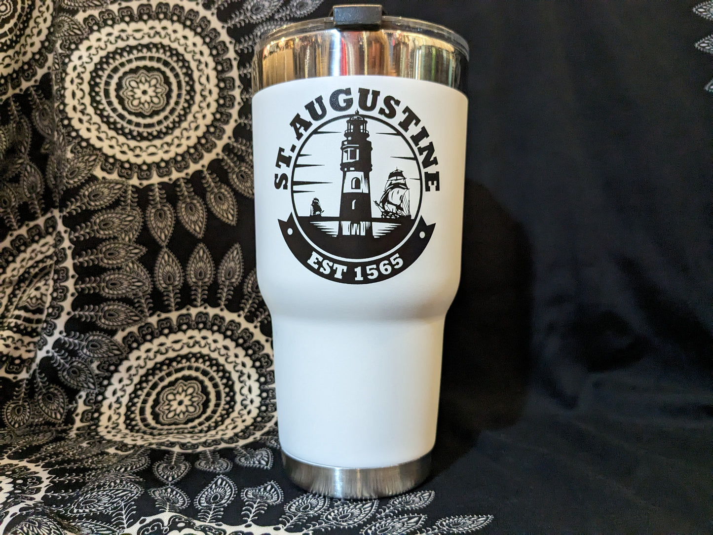 ID SA Souvenir Tumbler Cup With Straw, Light House,