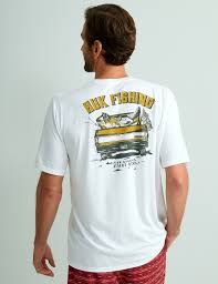 HUK Gone Fishin Men's Tee, White, S