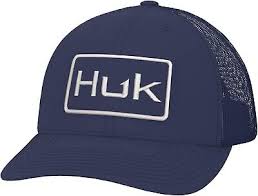 HUK Logo Trucker Hat, NAVY W NAVY LOGO