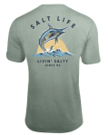Salt Life Men's, Living Salty, SLX, SS, Crew, NP, Sagebrush Heather, M