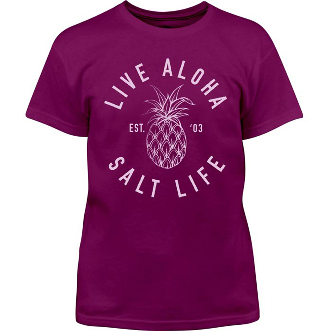 Salt Life Big Boys Live Aloha T-Shirt, Berry, L